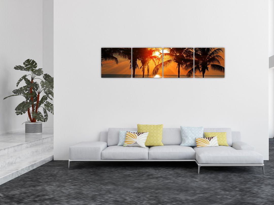 Obraz palmy v západu slunce (V020622V16040)