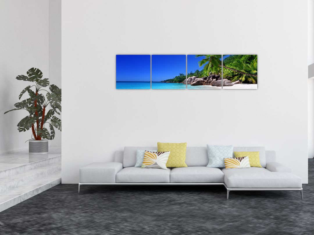 Obraz pláže na Praslin ostrově (V020936V16040)