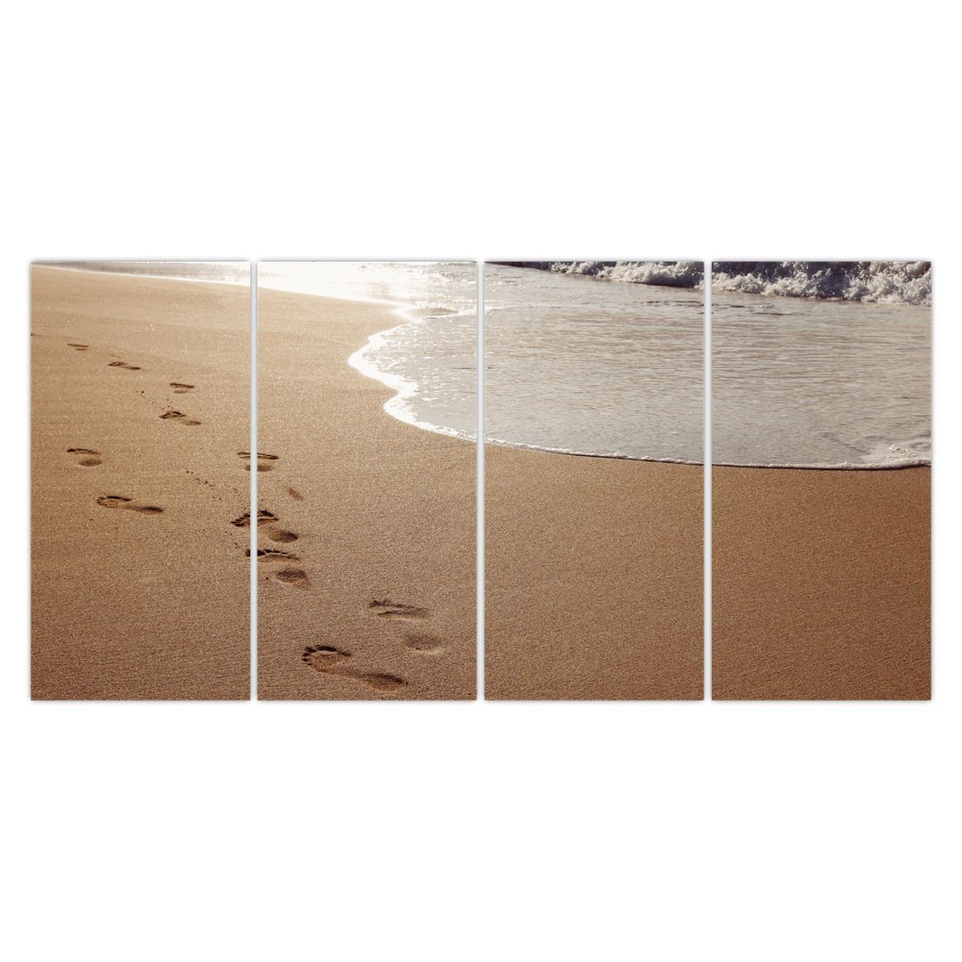 Obraz - stopy v písku a moře (V020583V16080)