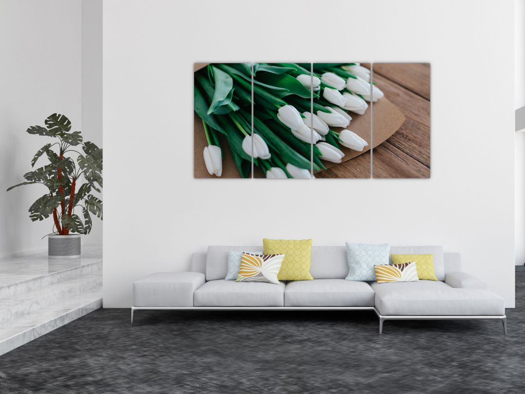 Obraz kytice bílých tulipánů (V020922V16080)
