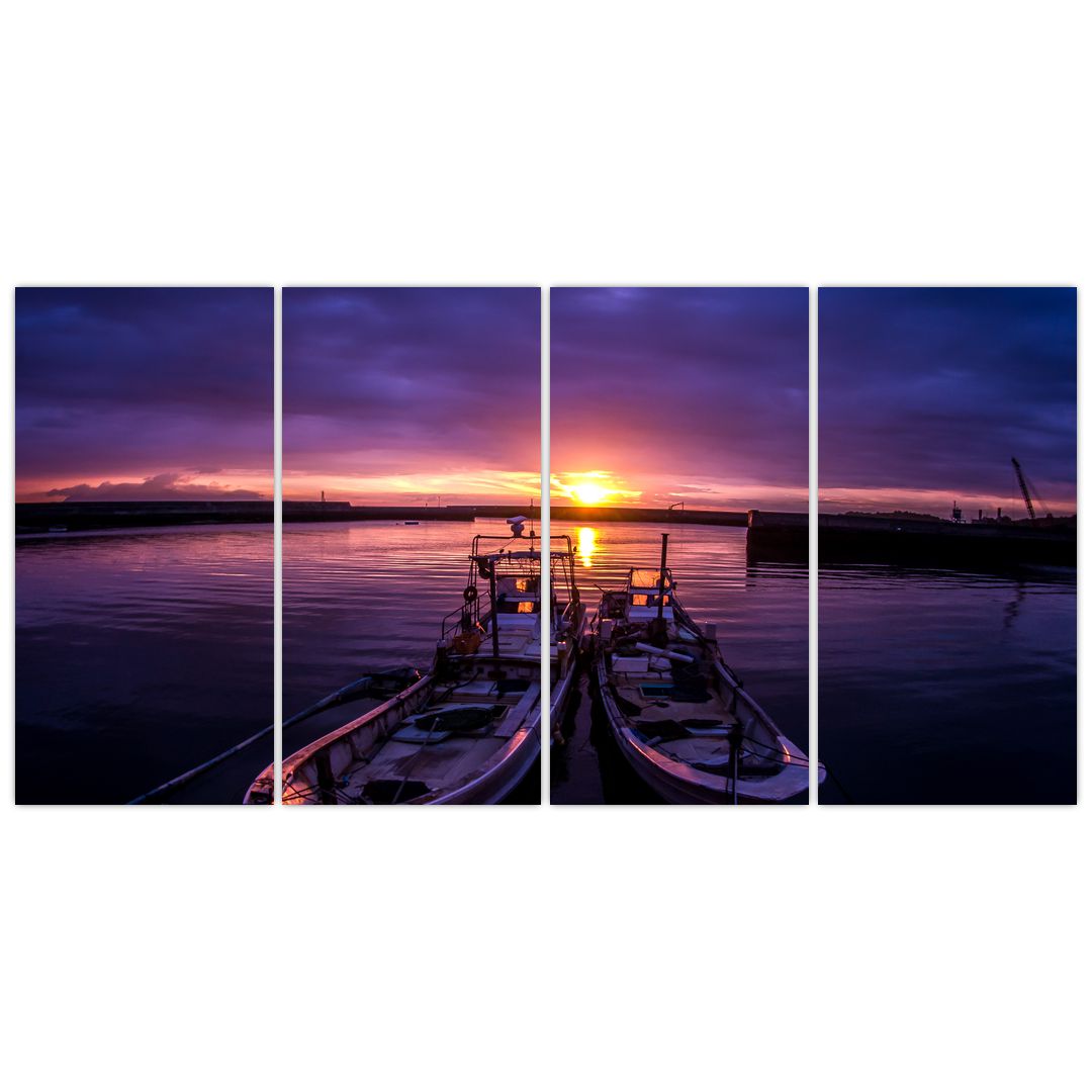 Obraz rybářských lodí v přístavu (V021014V16080)