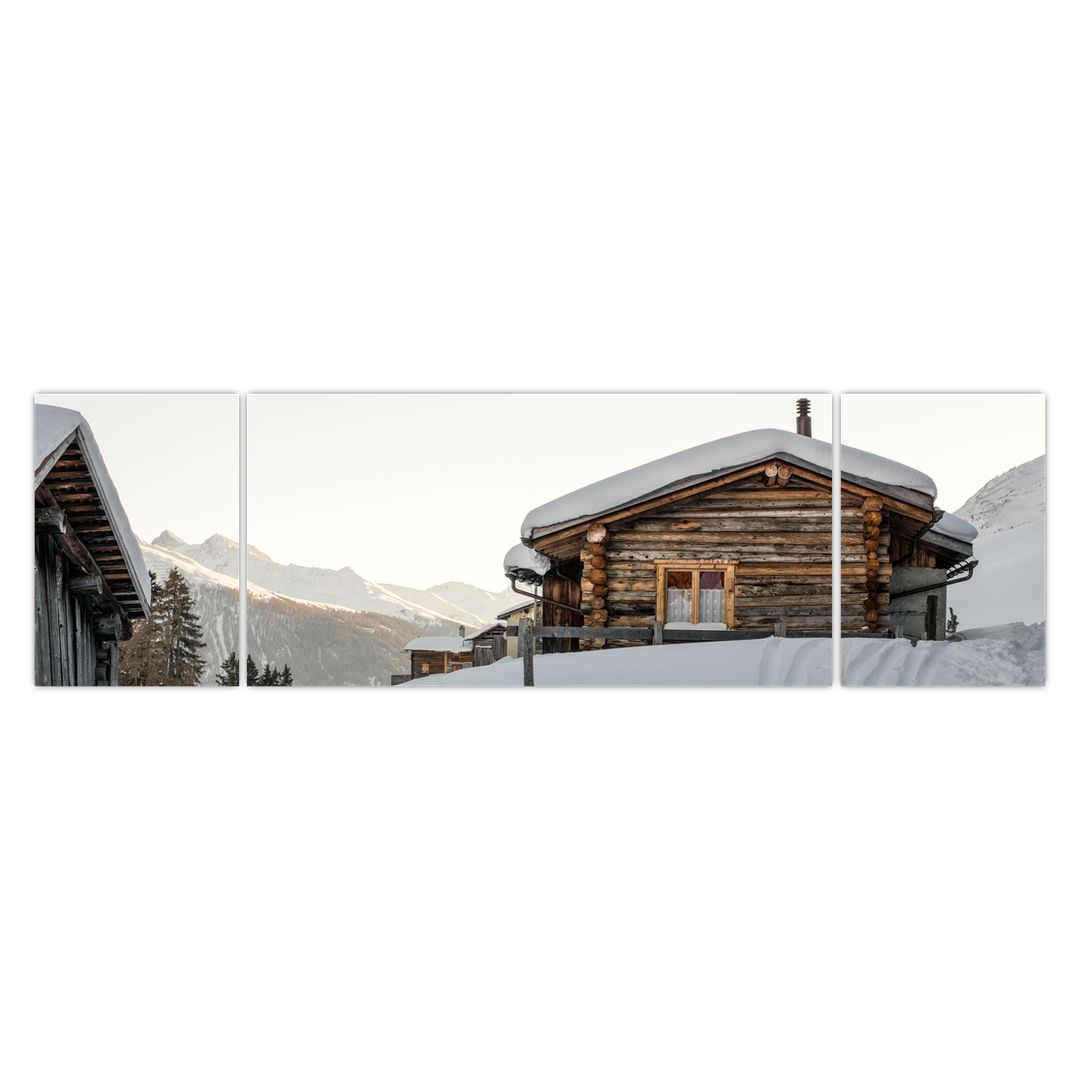 Obraz - horská chata ve sněhu (V020589V17050)