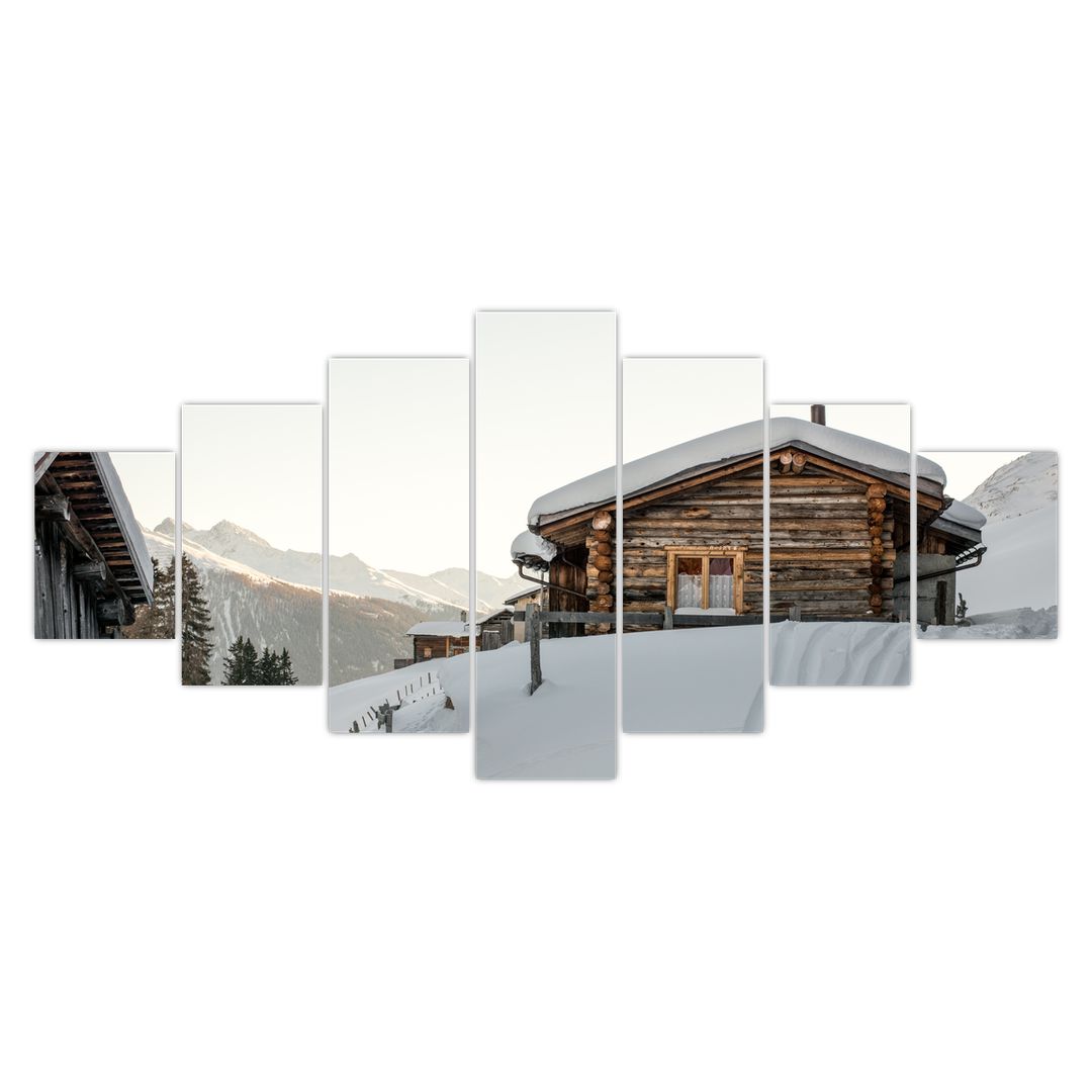 Obraz - horská chata ve sněhu (V020589V210100)