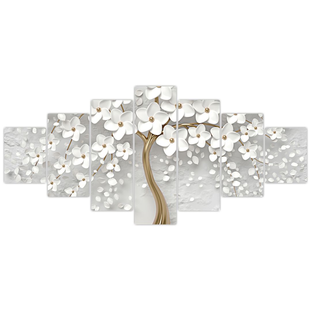 Obraz bílého stromu s květinami (V020977V210100)