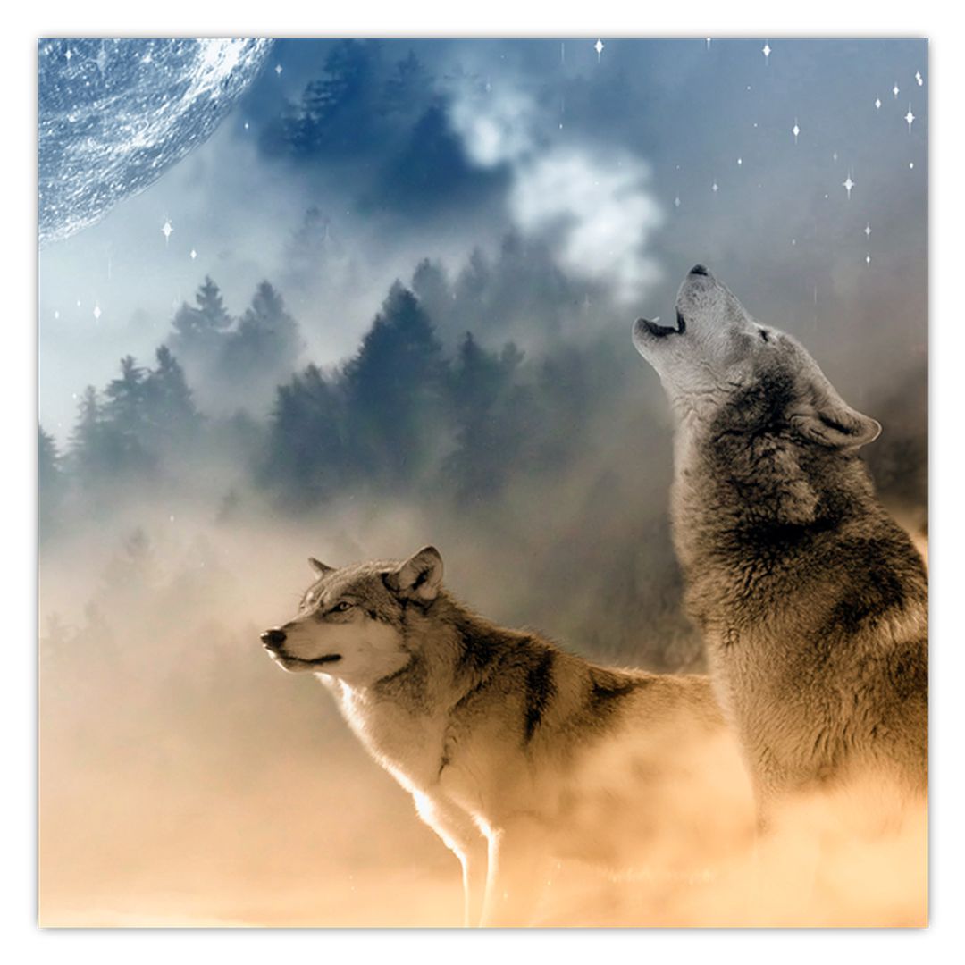 Tablou - lupii urlând la lună (V020509V3030)