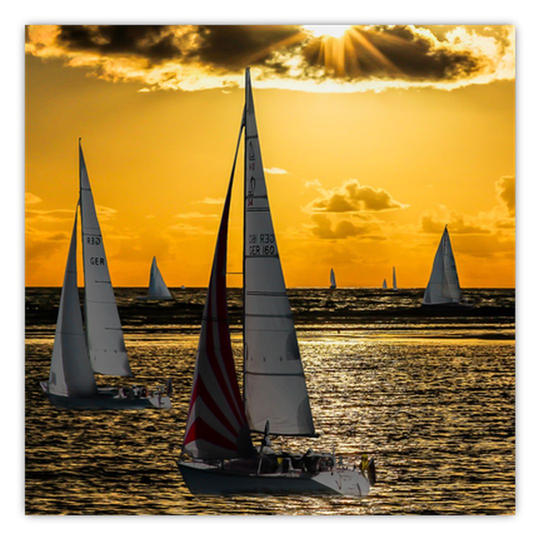Obraz jachty v západu slunce (V020580V3030)