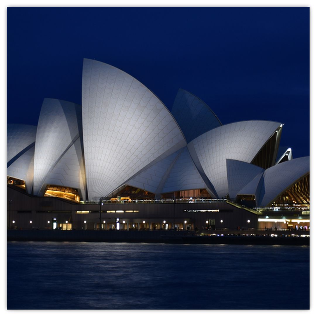 Skleněný obraz nočního Sydney (V020022V3030GD)