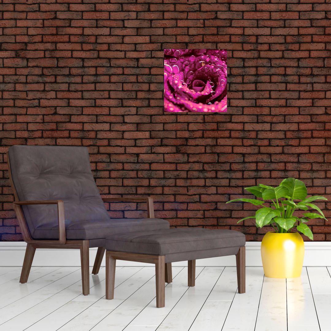 Skleněný obraz růžového květu růže (V020056V3030GD)