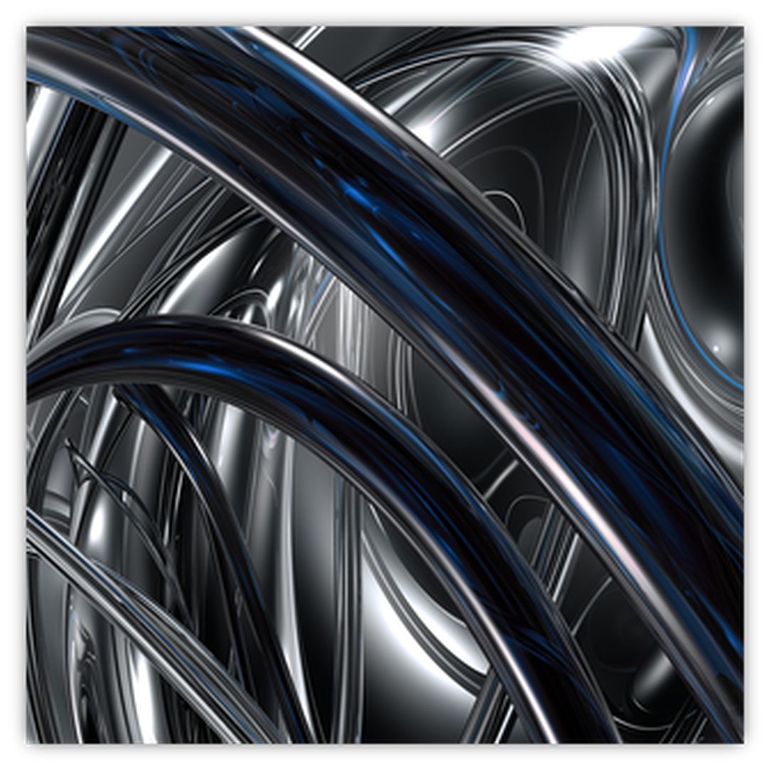 Skleněný obraz šedé abstrakce s modrou (V020093V3030GD)