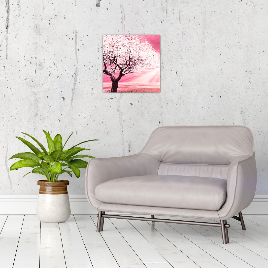 Růžový obraz stromu (V020096V3030GD)