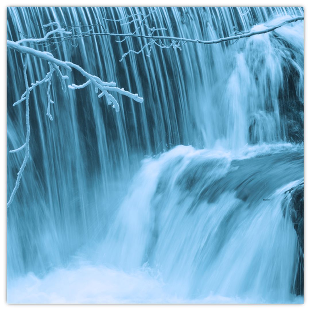 Skleněný obraz - ledové vodopády (V020123V3030GD)