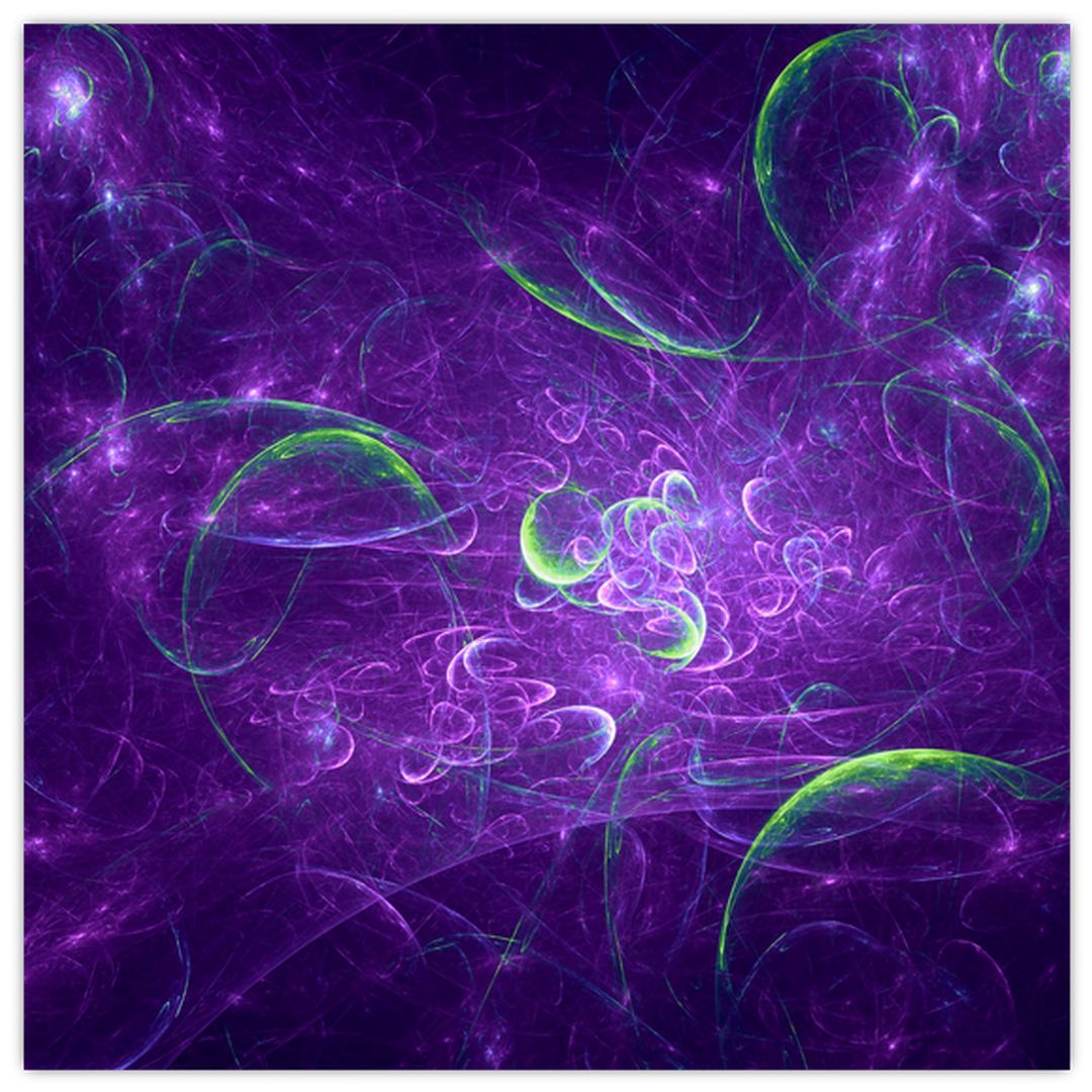 Skleněný obraz - fialová abstrakce (V020146V3030GD)