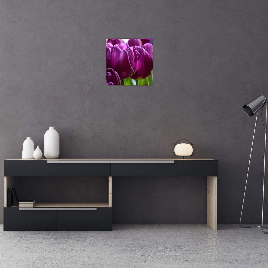 Skleněný obraz tulipánů (V020308V3030GD)
