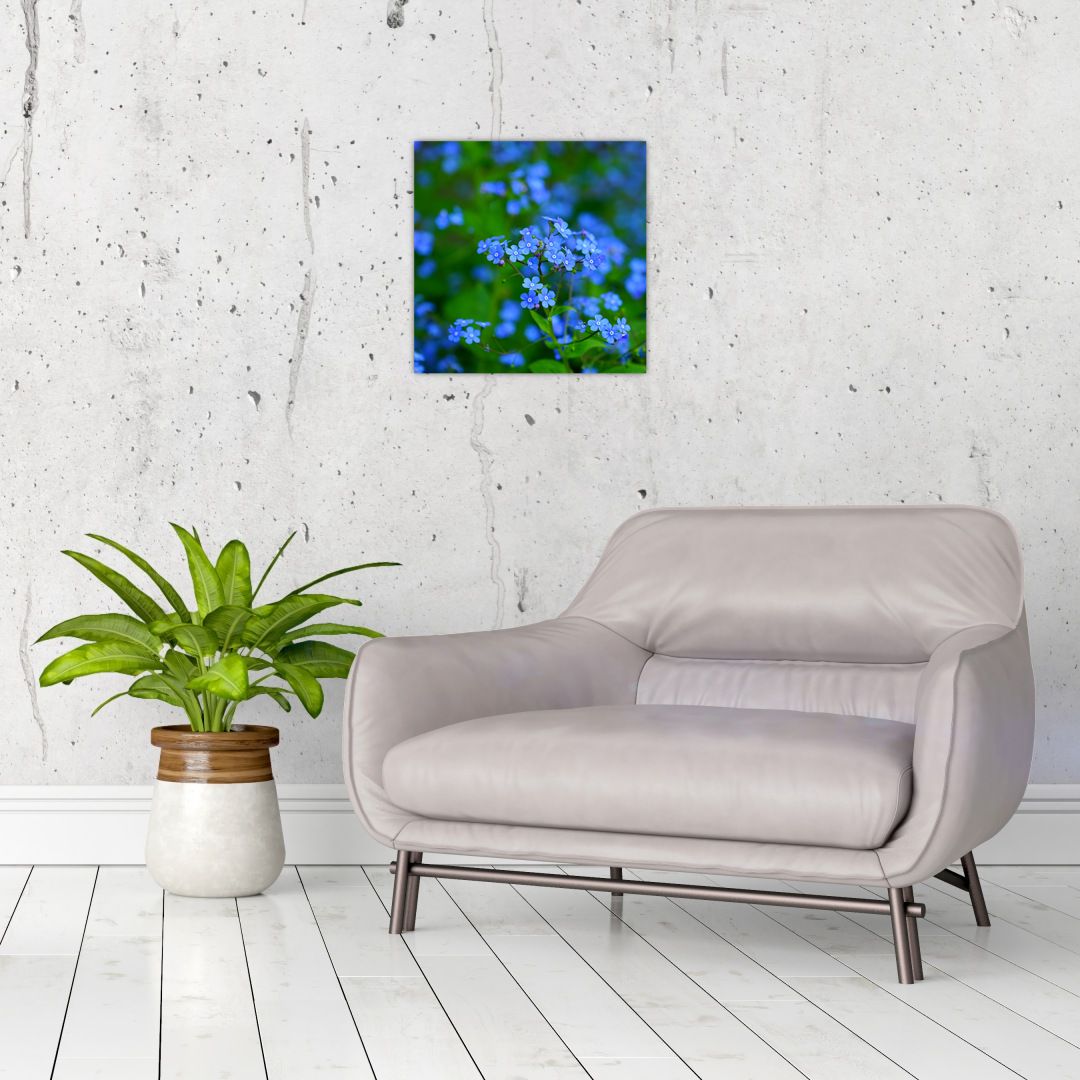 Skleněný obraz modrých květin (V020377V3030GD)