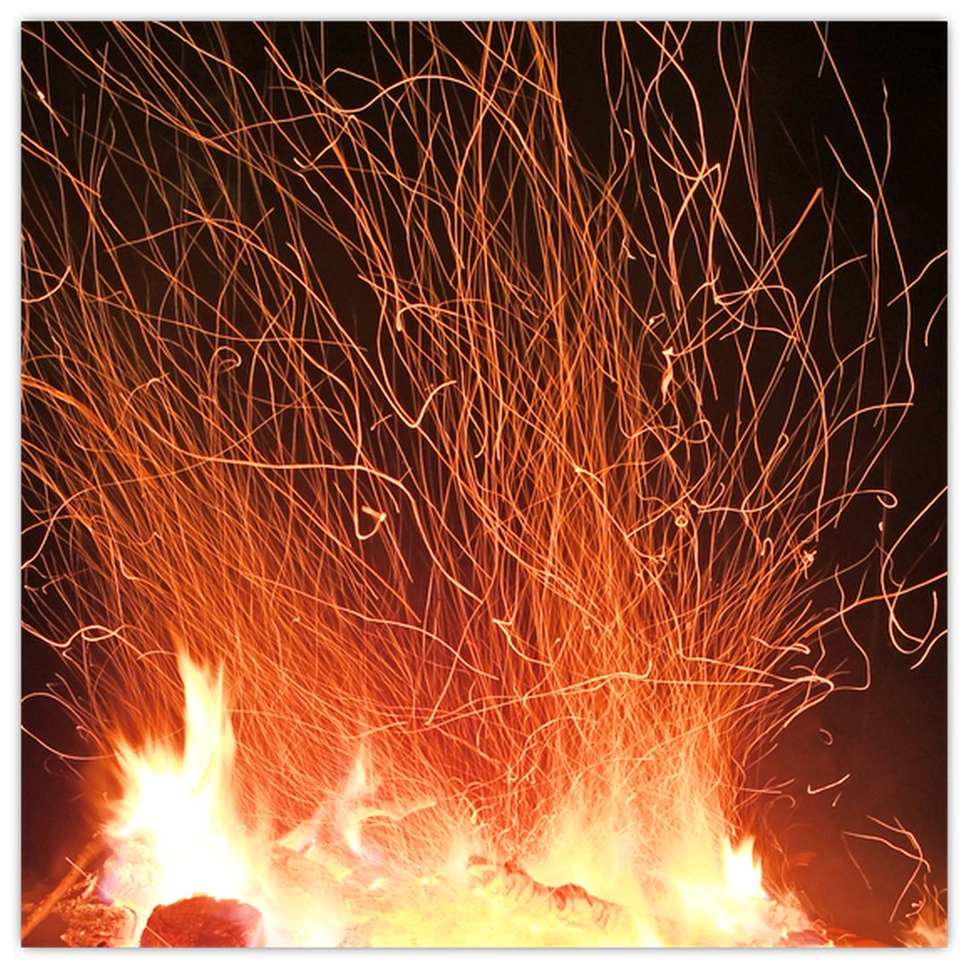 Skleněný obraz ohně (V020437V3030GD)