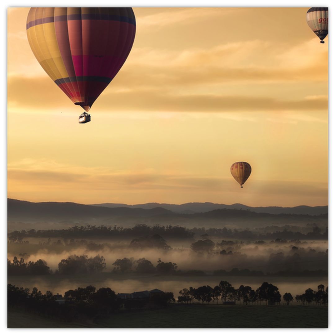 Skleněný obraz - létající balóny (V020596V3030GD)