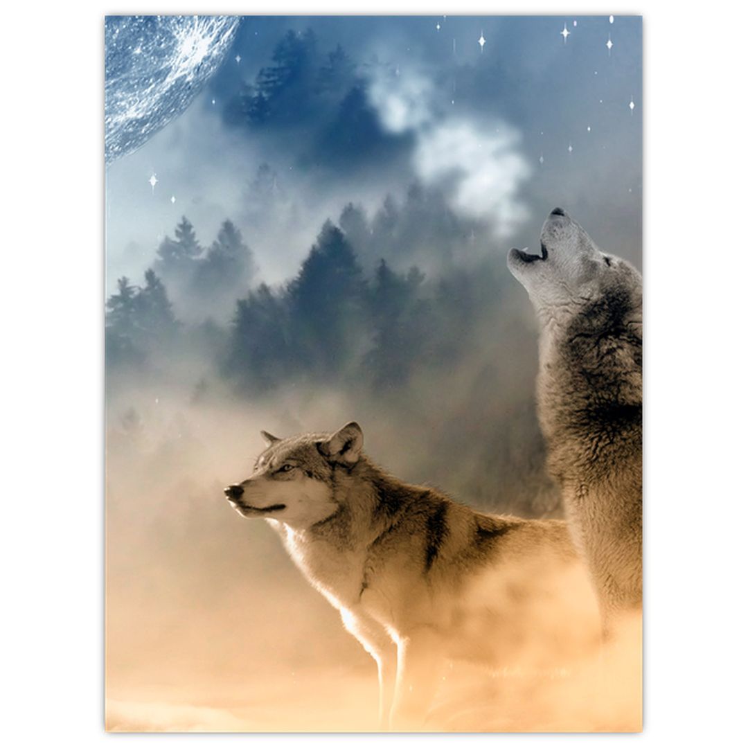 Tablou - lupii urlând la lună (V020509V3040)