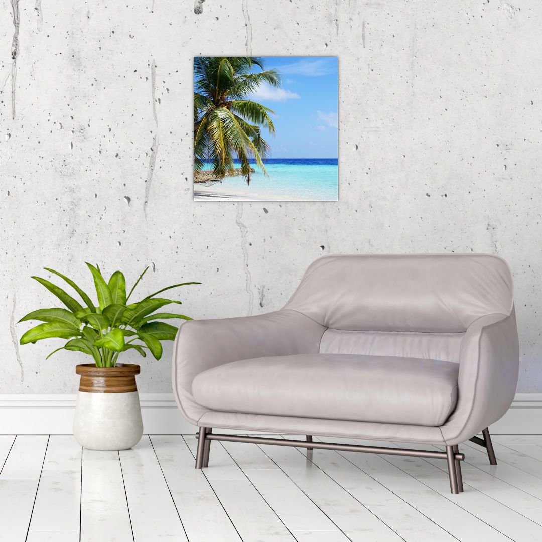Obraz palmy na pláži (V020612V4040)