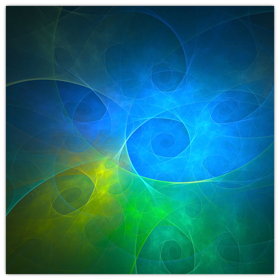 Skleněný obraz modré abstrakce (V020122V4040GD)