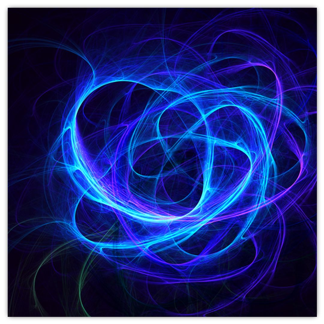 Skleněný obraz modrého abstraktního klubíčka (V020135V4040GD)