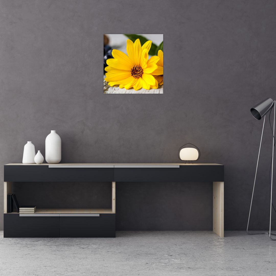 Skleněný obraz žlutých květů (V020170V4040GD)