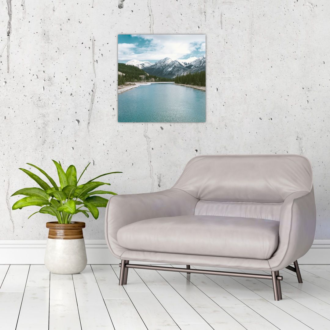 Skleněný obraz horské krajiny (V020186V4040GD)
