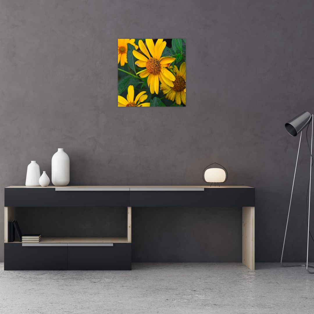 Skleněný obraz žlutých květin (V020309V4040GD)