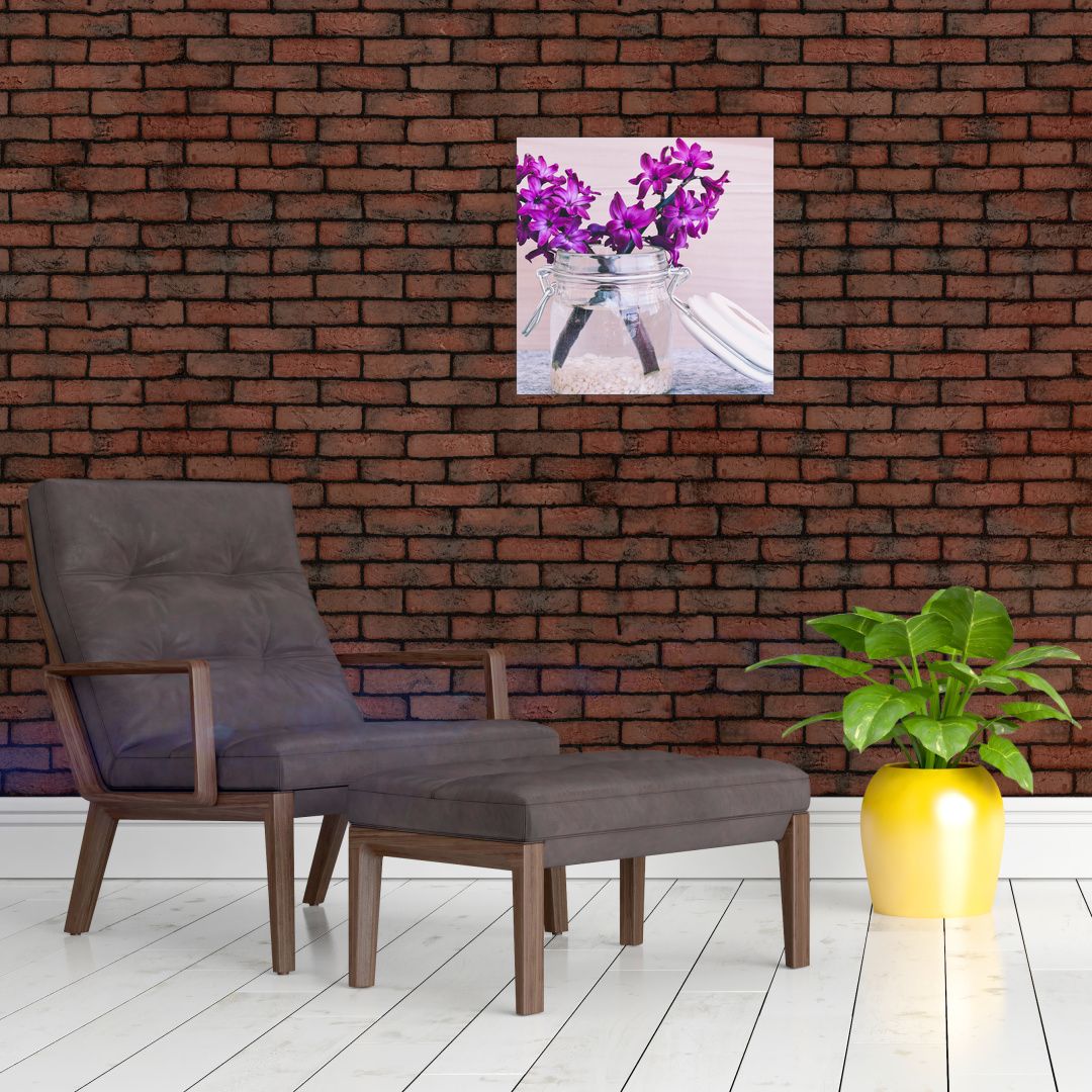 Skleněný obraz fialových květin (V020367V4040GD)