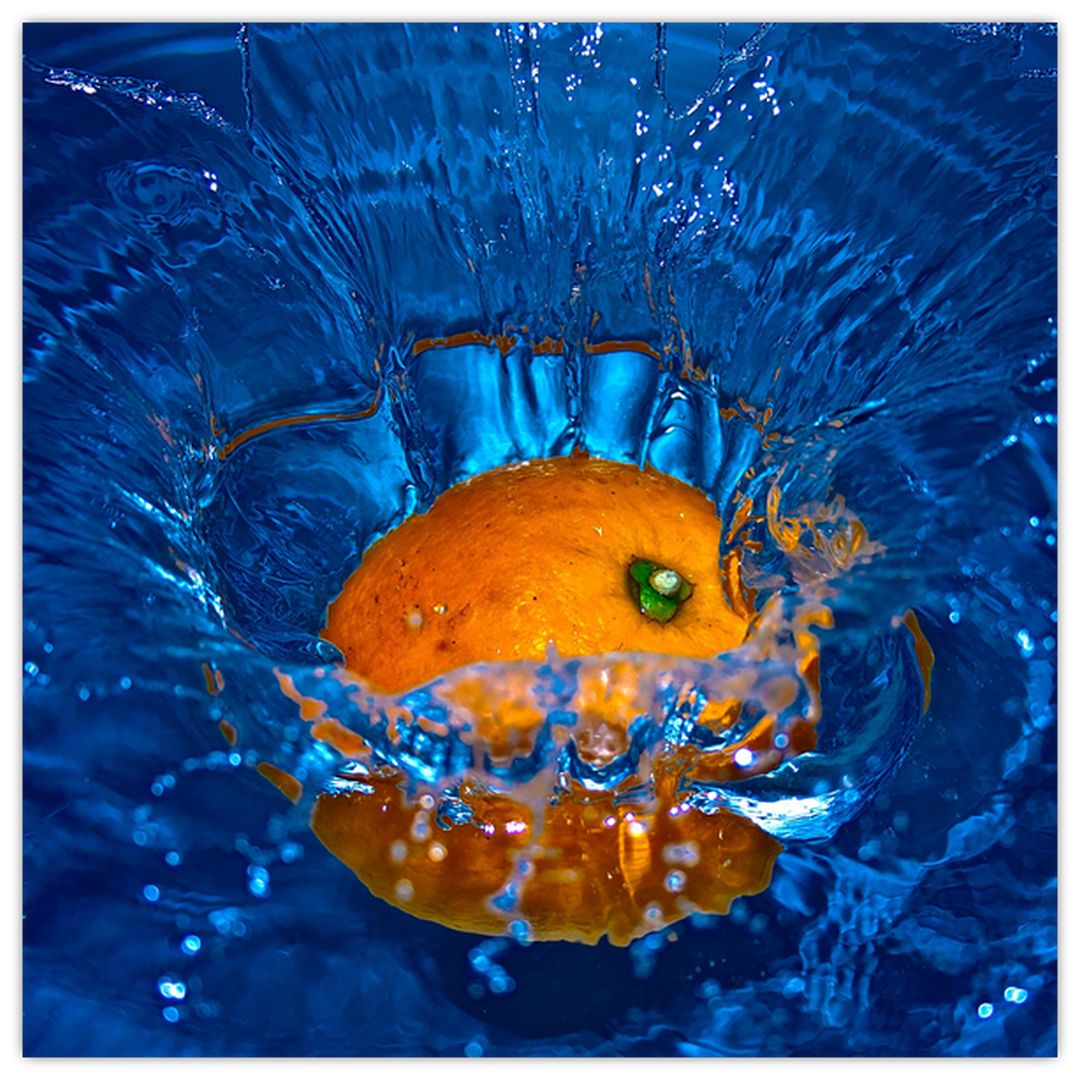 Skleněný obraz - pomeranč ve vodě (V020369V4040GD)