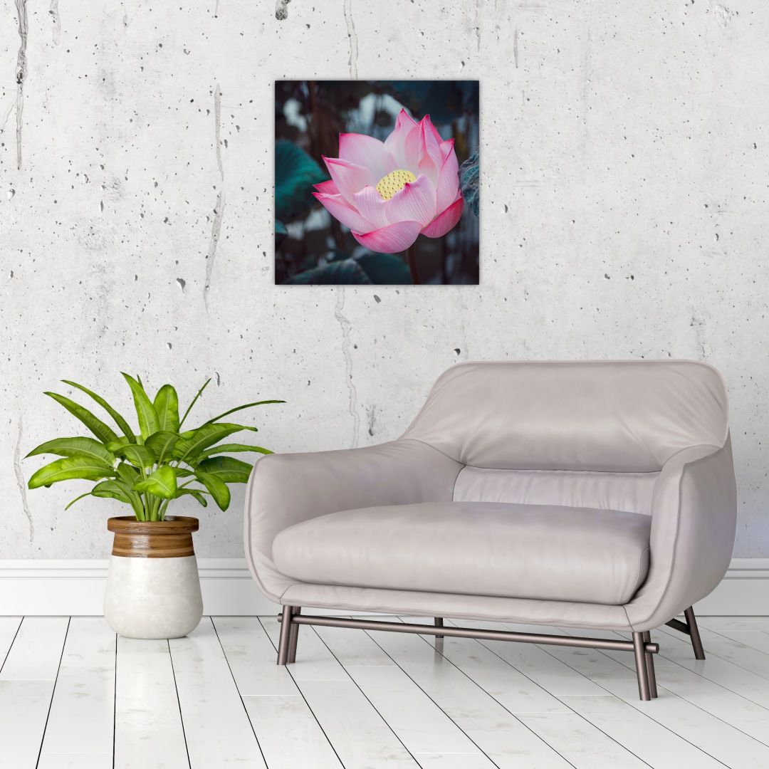 Skleněný obraz růžové květiny (V020420V4040GD)