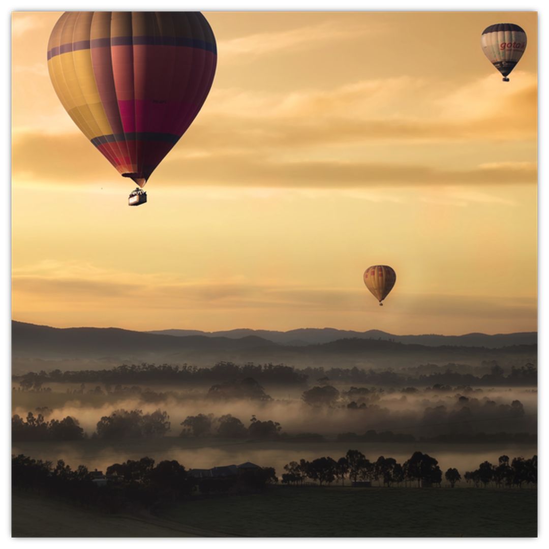 Skleněný obraz - létající balóny (V020596V4040GD)