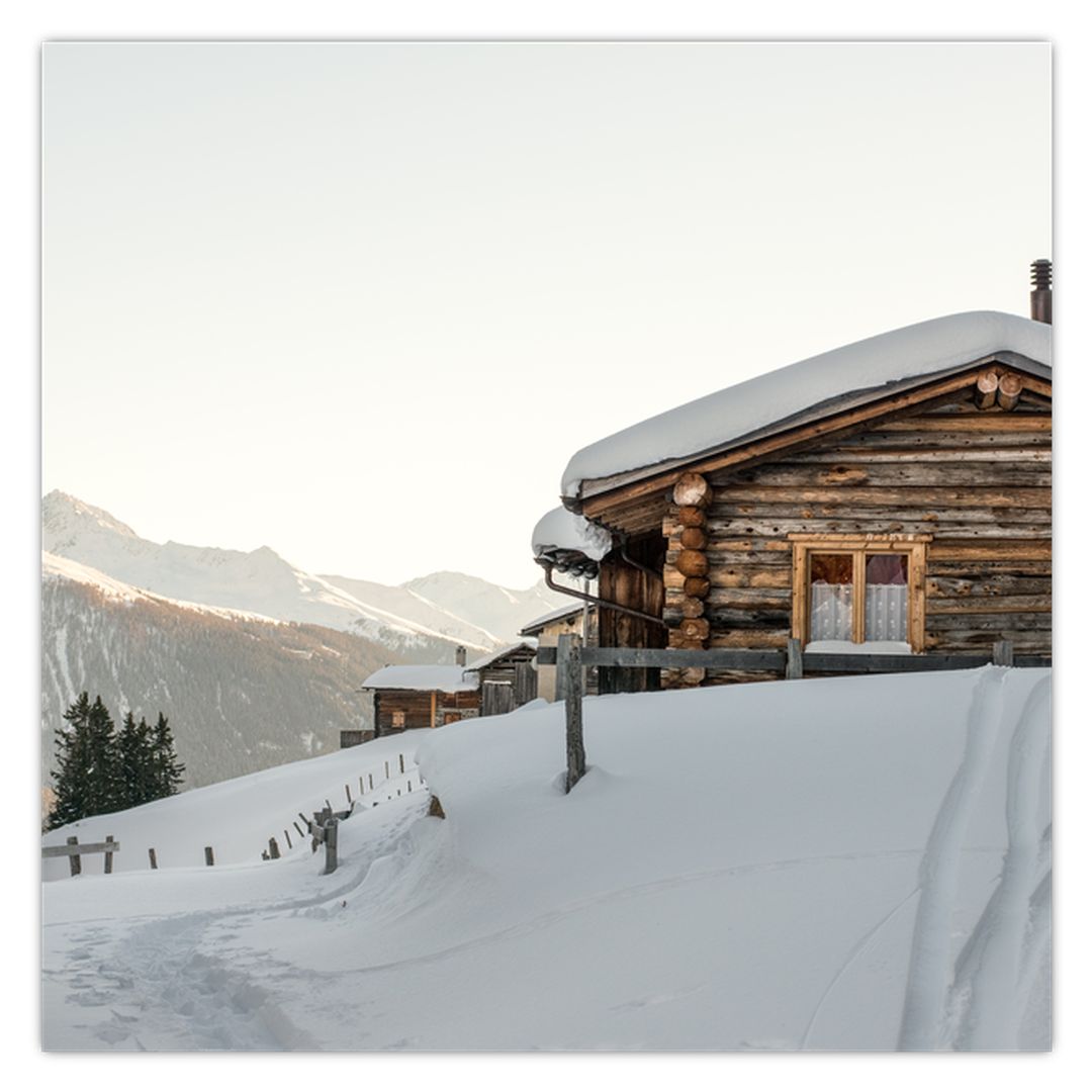 Obraz - horská chata ve sněhu (V020589V5050)