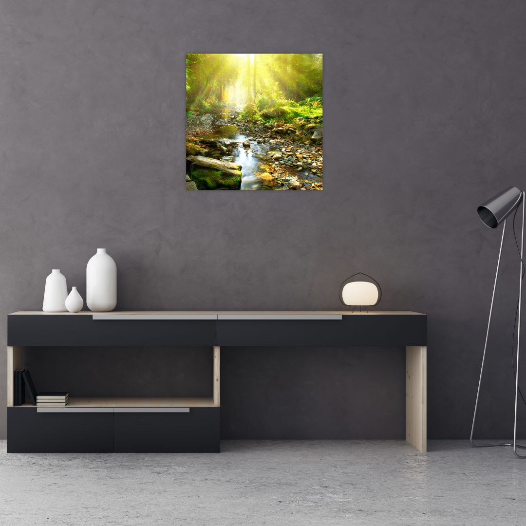 Obraz řeky v zeleném lese (V020942V5050)