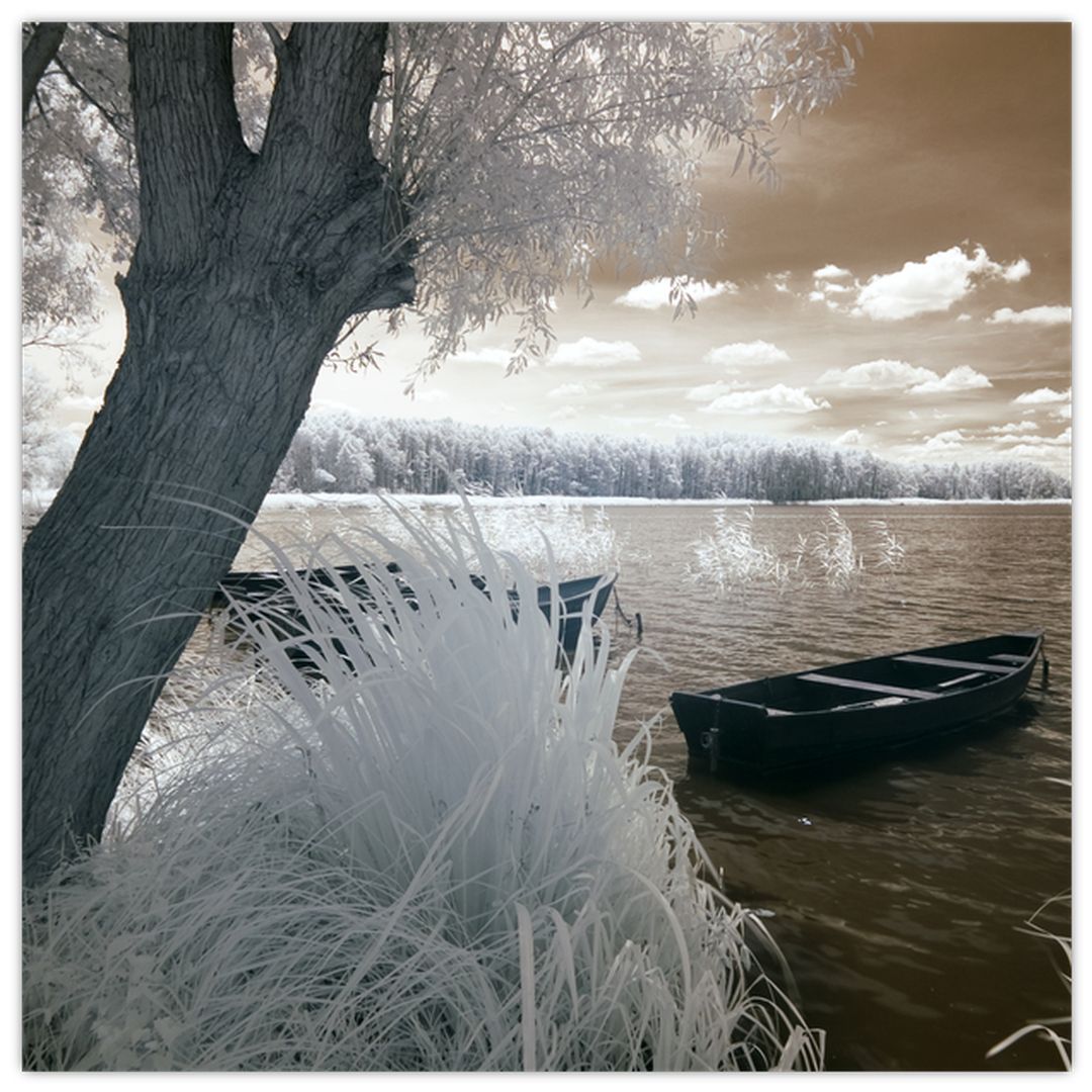 Obraz loďky na jezeře (V022316V5050)