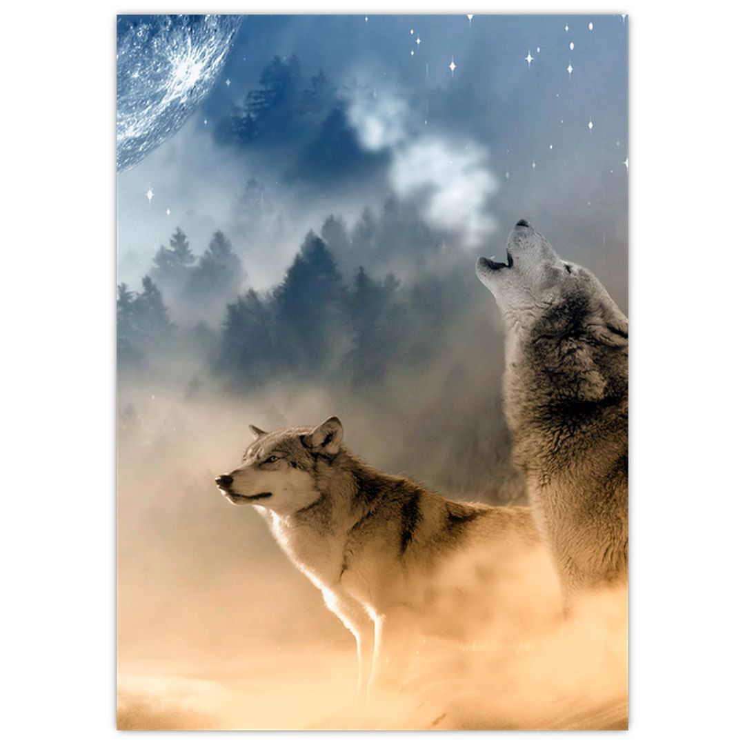 Tablou - lupii urlând la lună (V020509V5070)