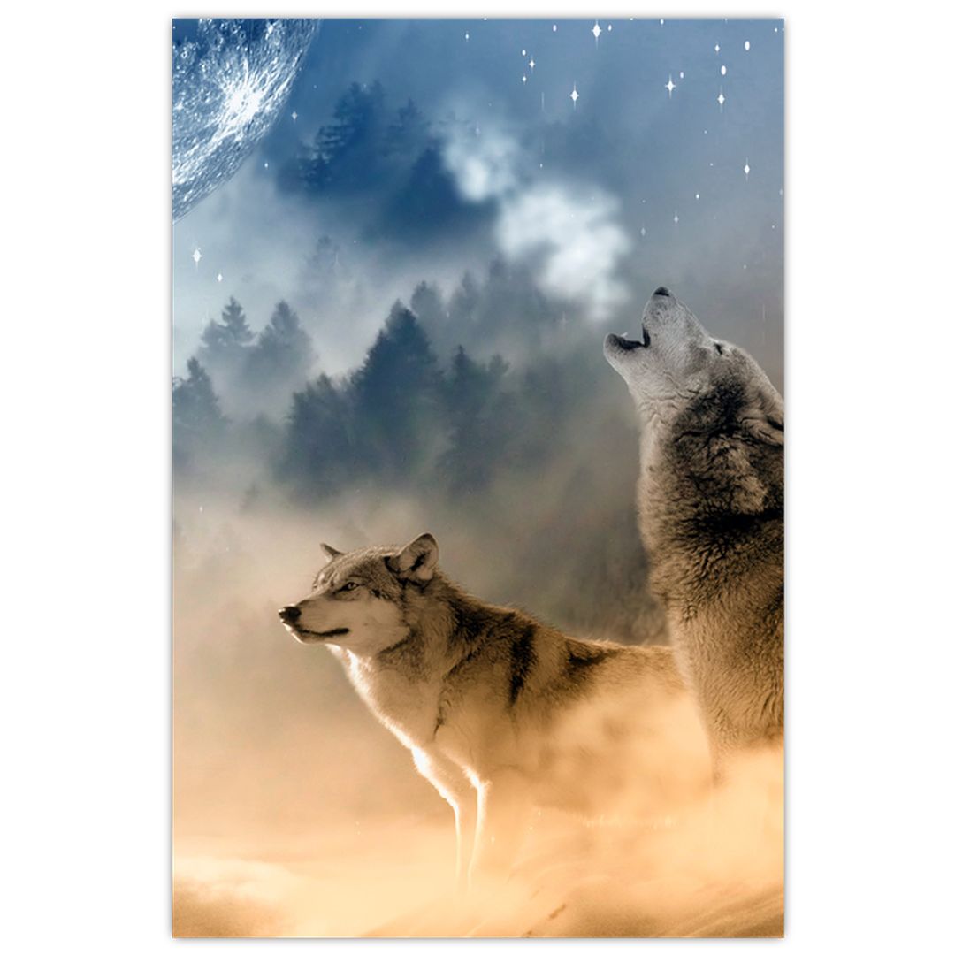 Tablou - lupii urlând la lună (V020509V6090)