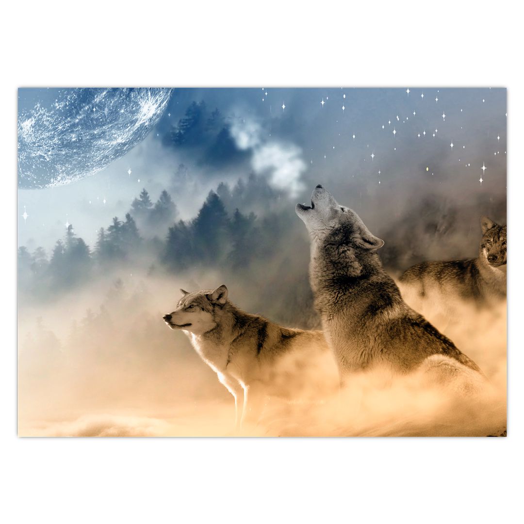 Tablou - lupii urlând la lună (V020509V7050)