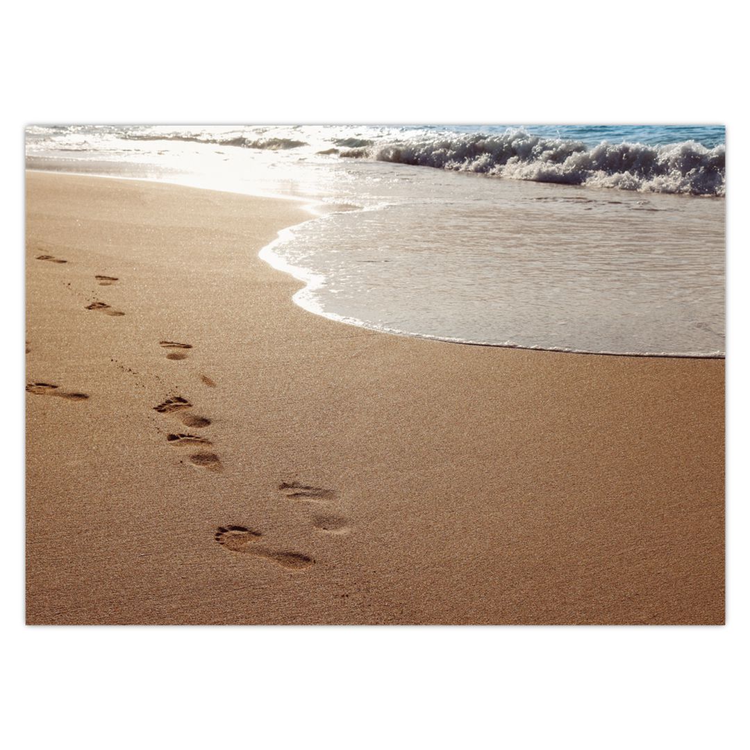 Obraz - stopy v písku a moře (V020583V7050)