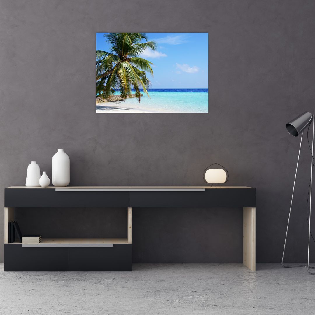 Obraz palmy na pláži (V020612V7050)