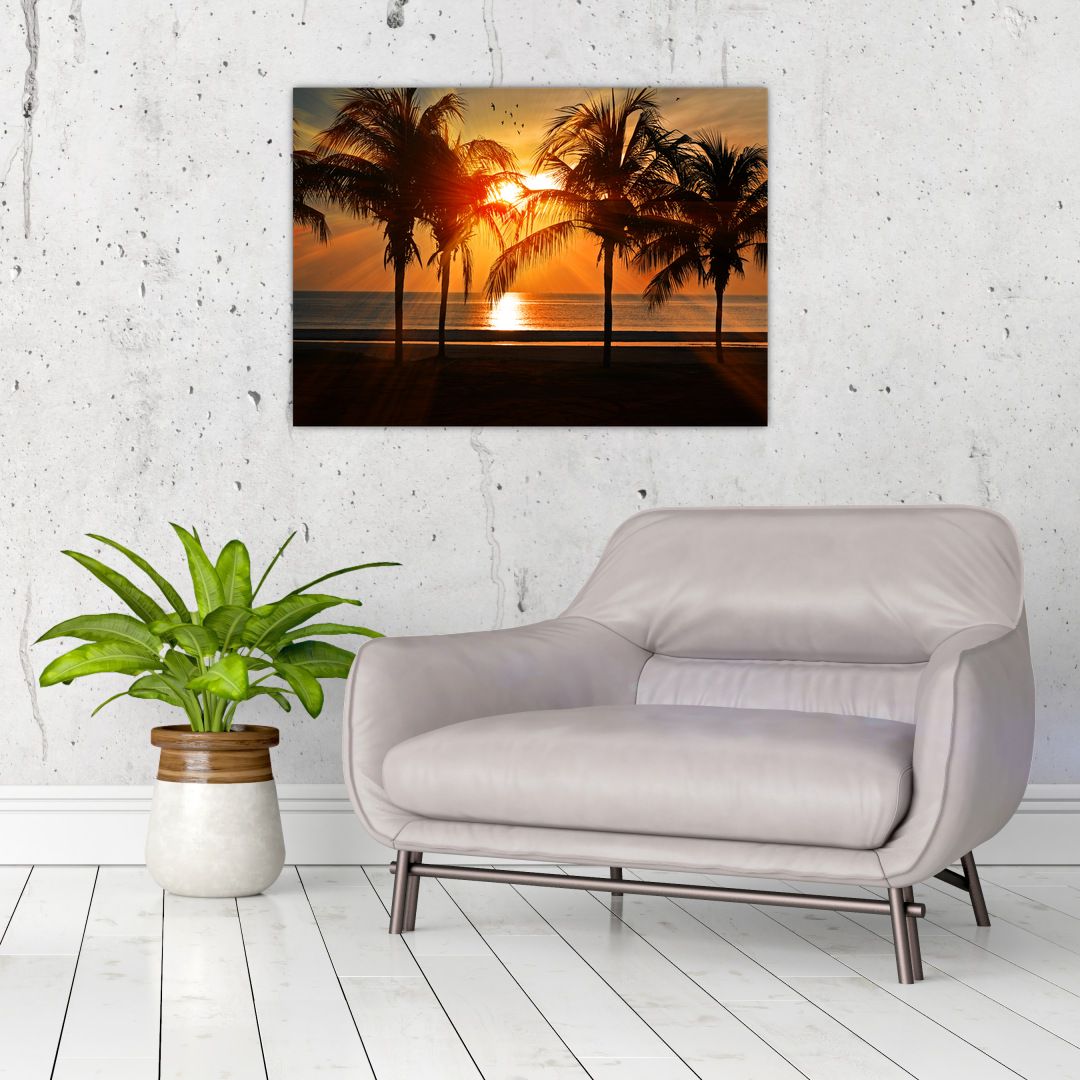 Obraz palmy v západu slunce (V020622V7050)
