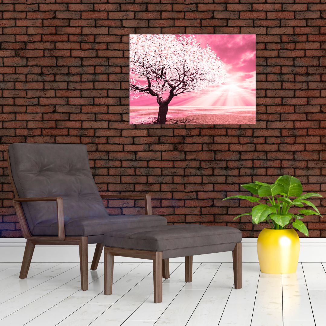 Růžový obraz stromu (V020096V7050GD)