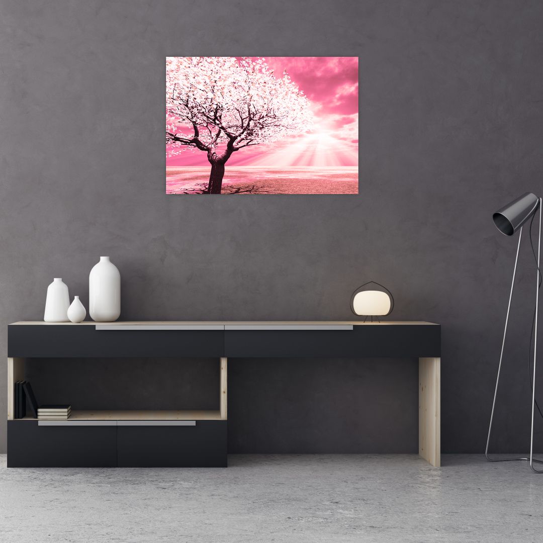 Růžový obraz stromu (V020096V7050GD)