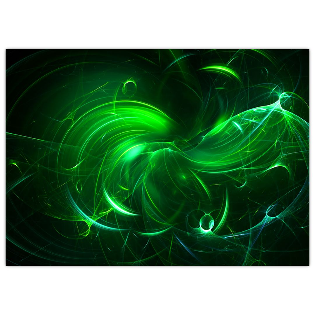 Skleněný obraz - zelená abstrakce (V020151V7050GD)