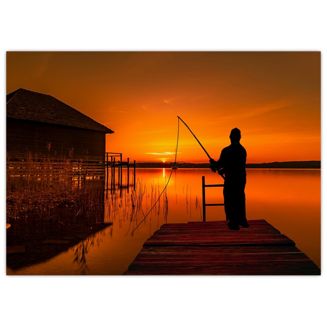 Skleněný obraz rybáře (V020264V7050GD)