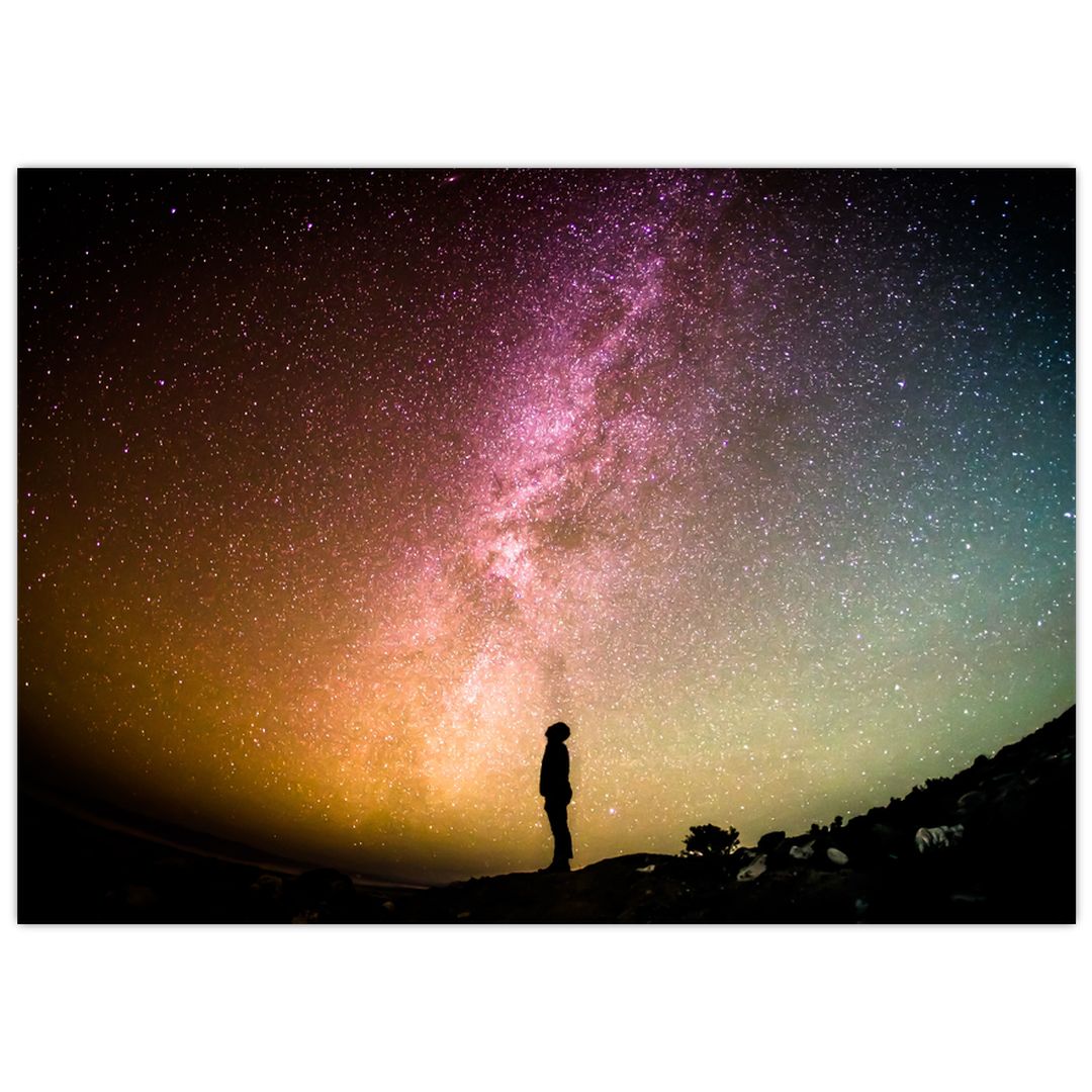 Skleněný obraz - obloha plná hvězd (V020292V7050GD)