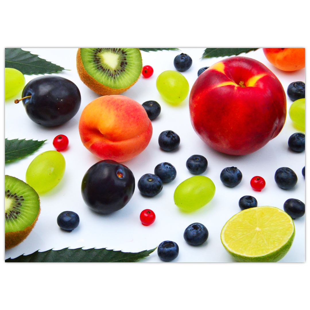 Skleněný obraz ovoce s kapkami vody (V020306V7050GD)