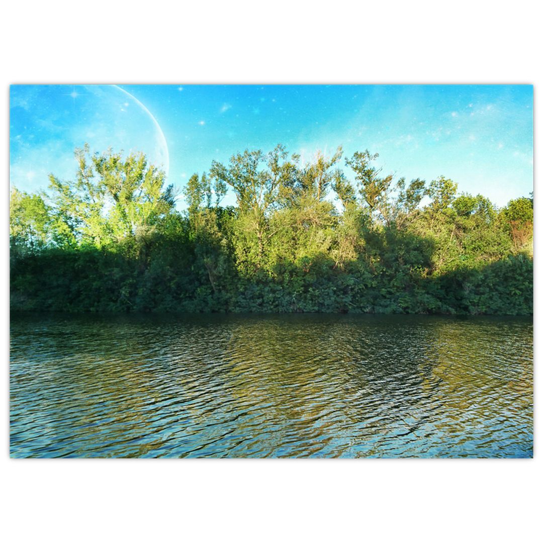 Skleněný obraz - jezero (V020316V7050GD)