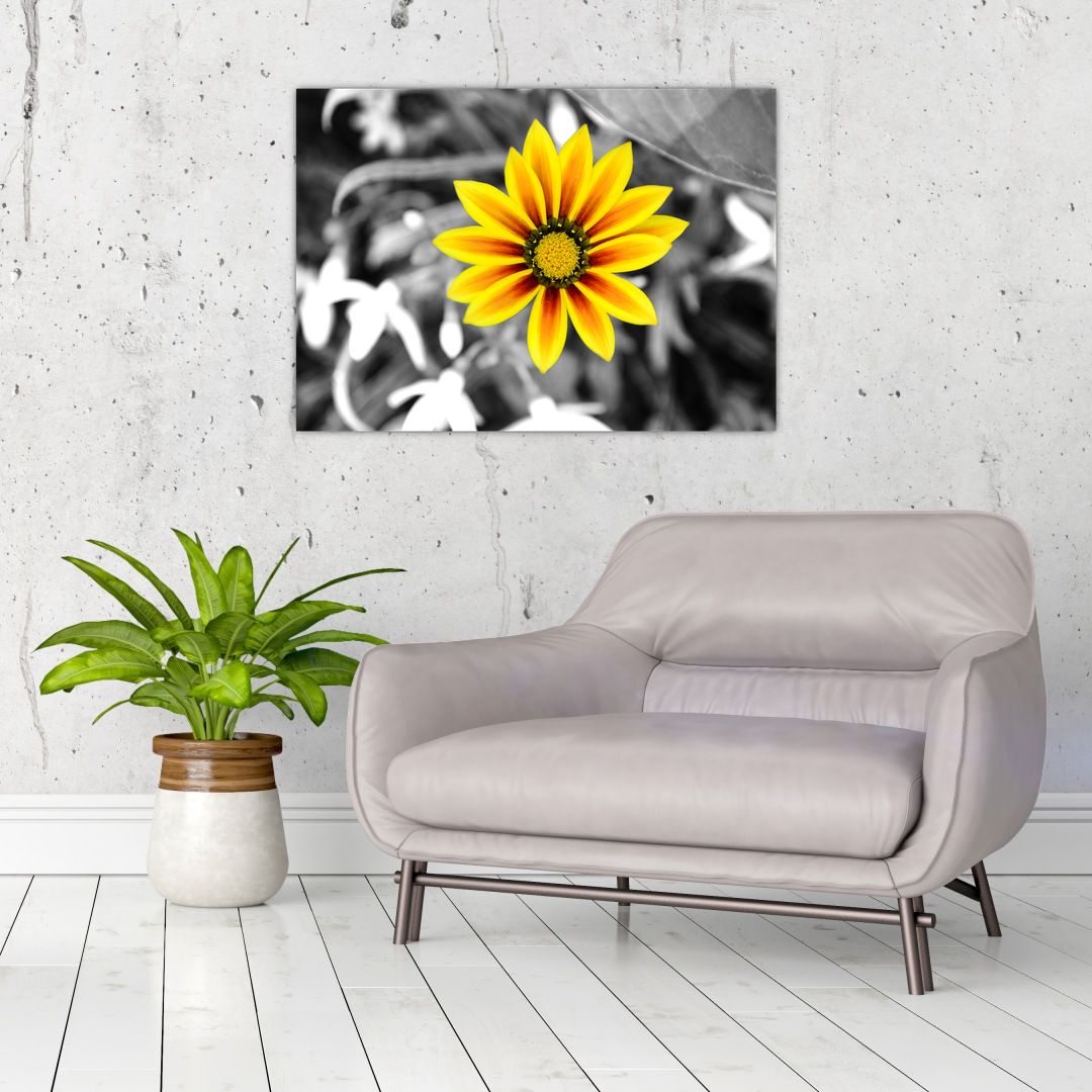 Skleněný obraz žluté květiny (V020361V7050GD)