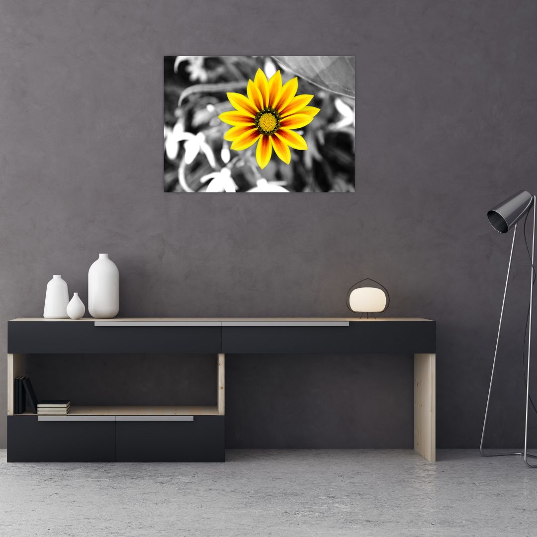 Skleněný obraz žluté květiny (V020361V7050GD)
