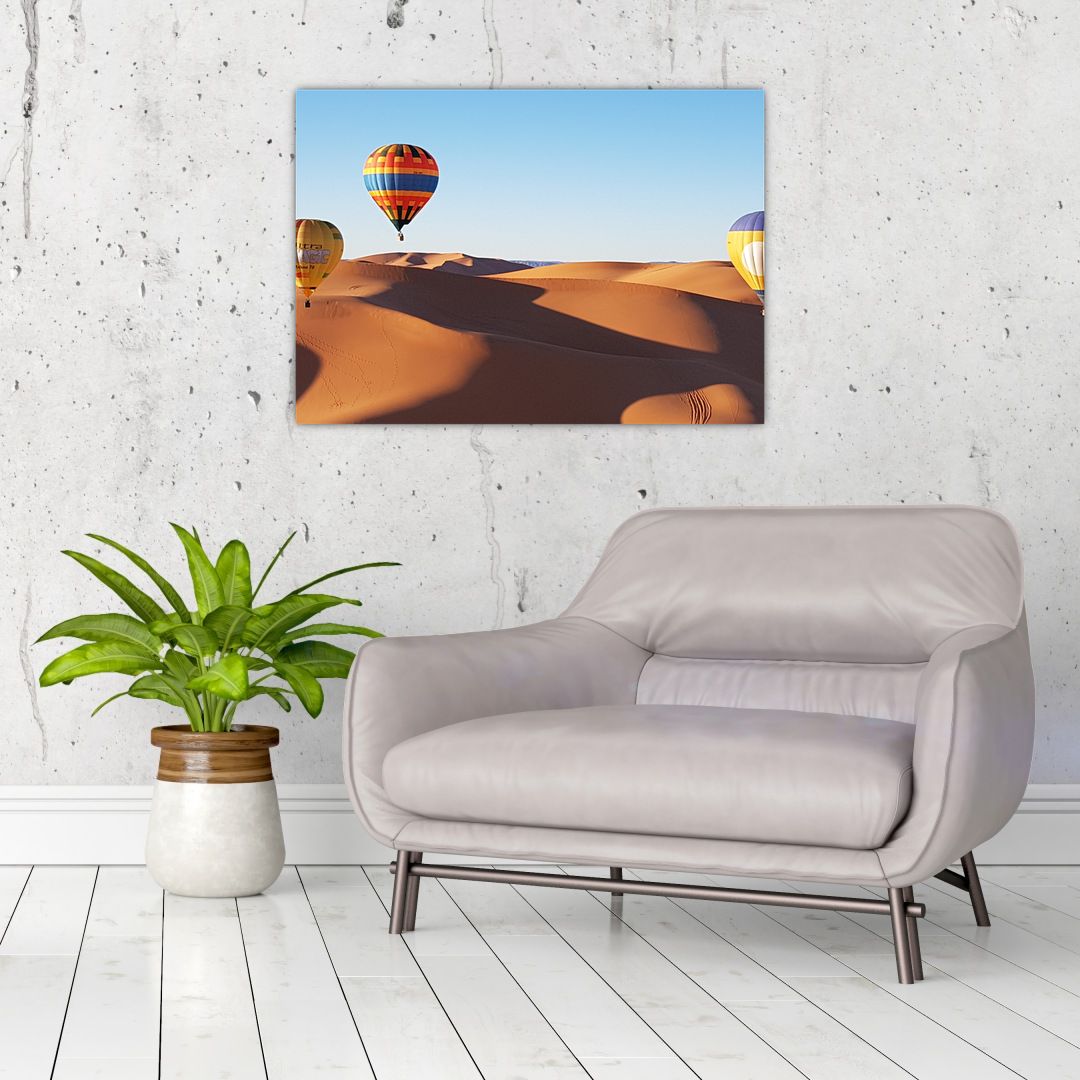 Skleněný obraz - létající balóny v poušti (V020403V7050GD)